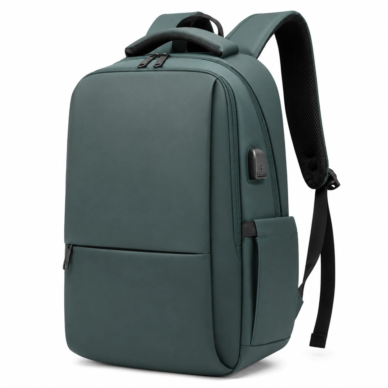 Sac à dos ordinateur vert 15 pouces imperméable avec port USB