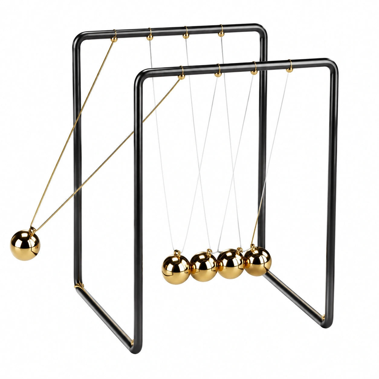 Pendule de Newton à Balancier Noir et Doré