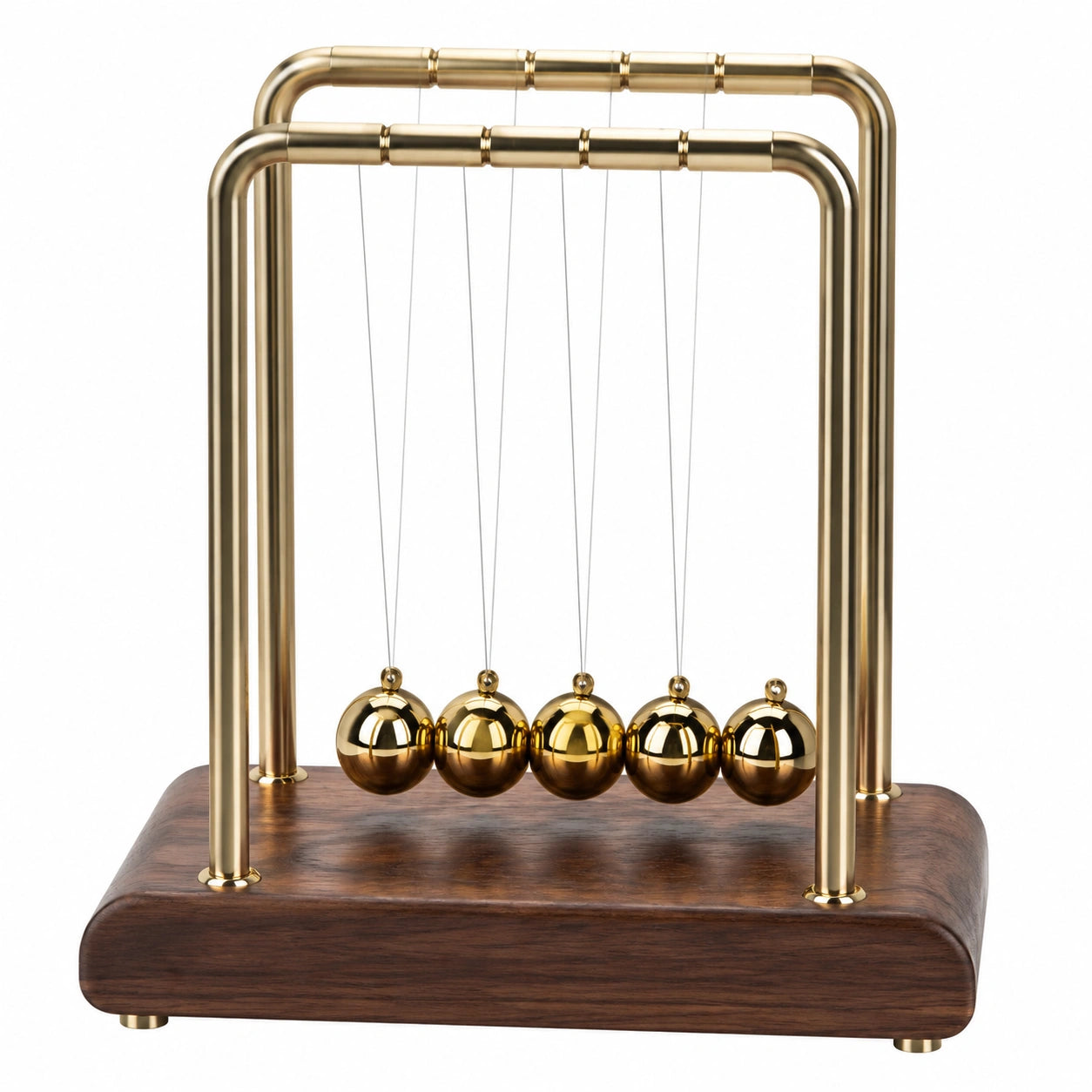 Pendule de Newton doré et marron pour décoration de bureau