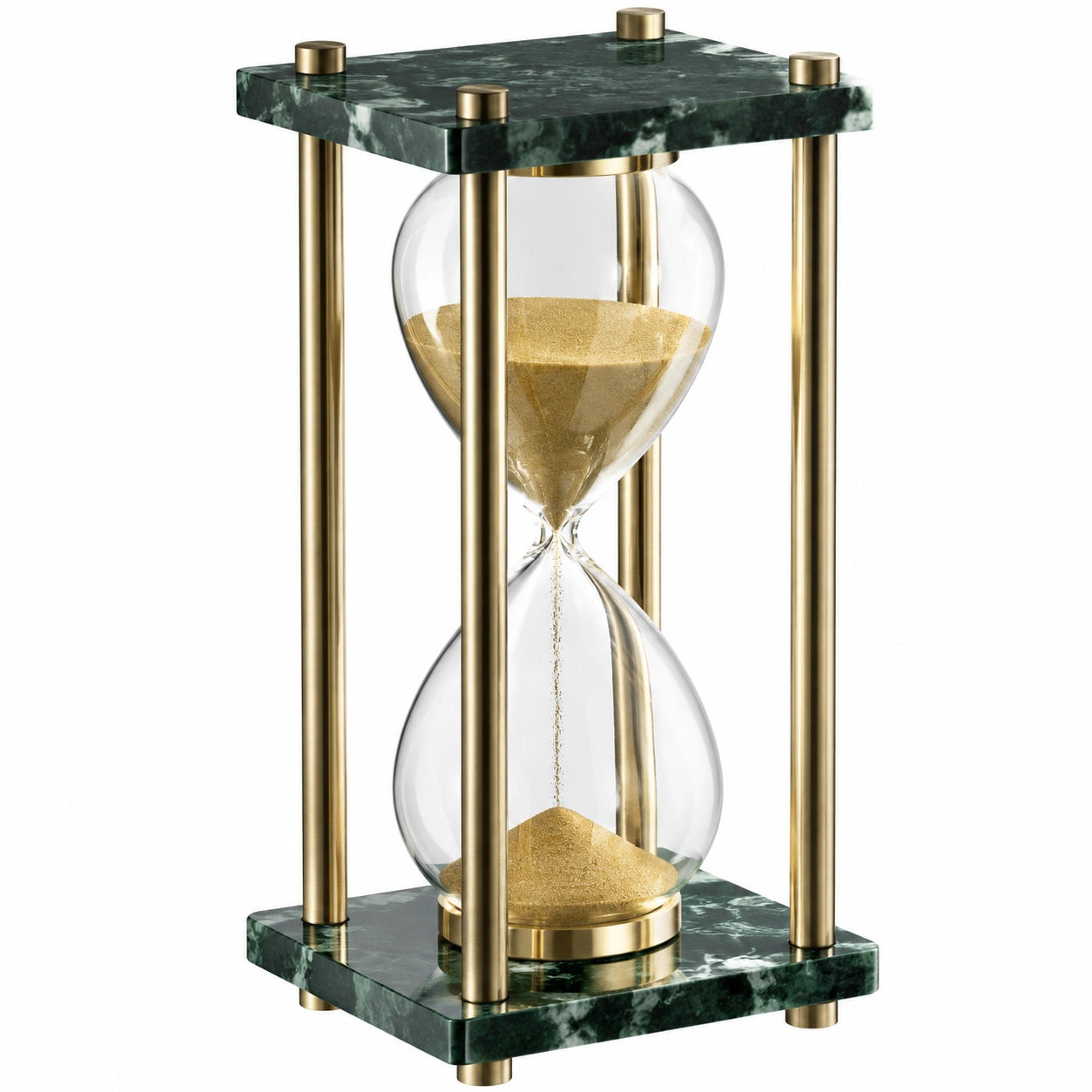 Sablier décoratif avec socle en marbre vert – 60 minutes