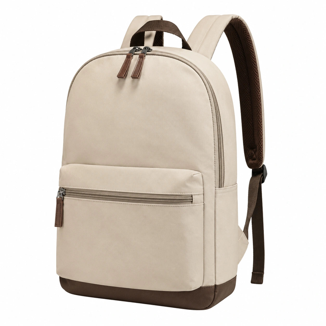 Sac à dos beige avec poche frontale zippée 18L