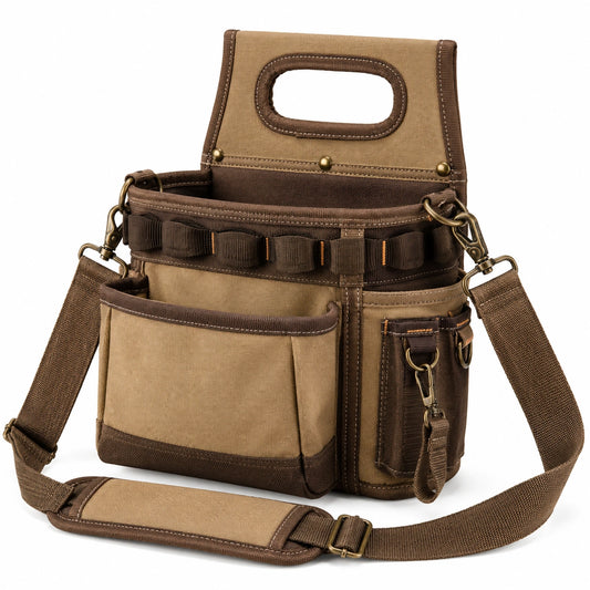 Sac à bandoulière polyvalent Marron et Beige