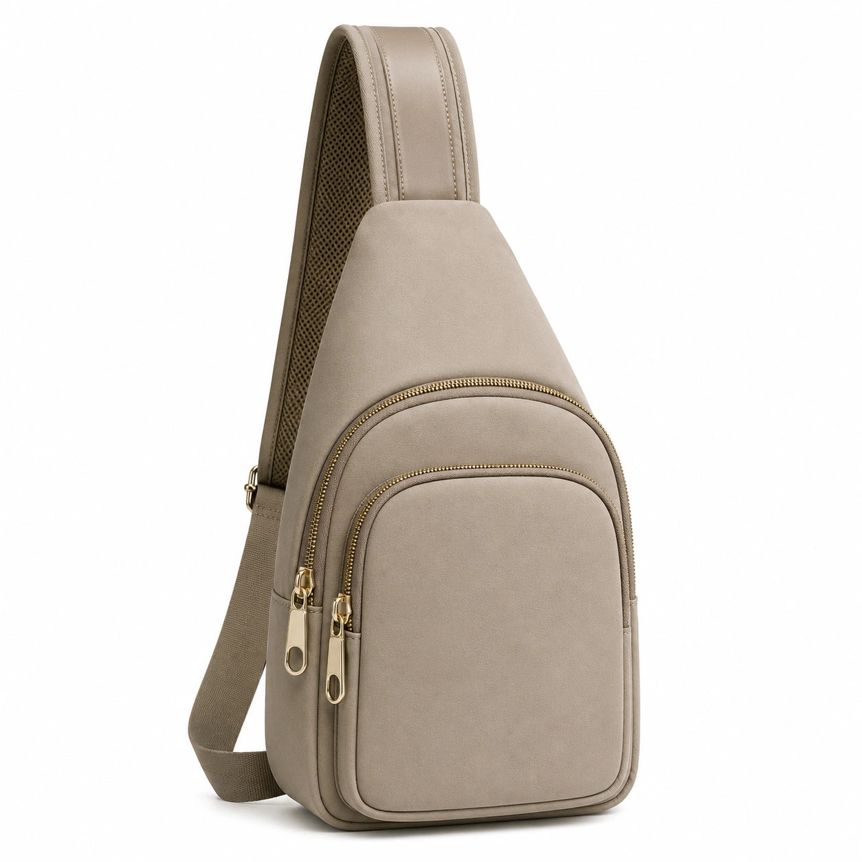 Sacoche bandoulière ergonomique beige unisexe