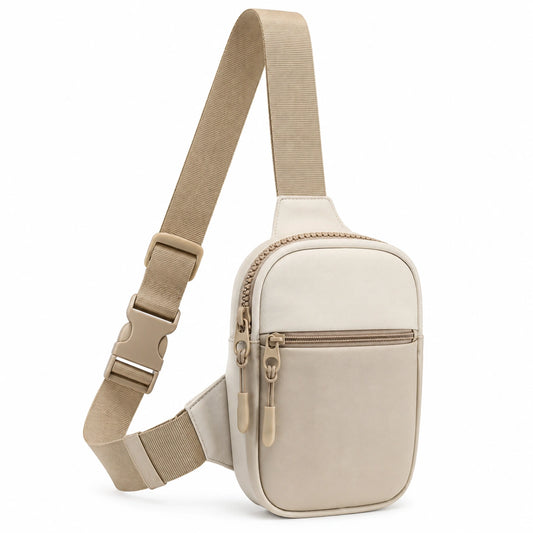 Sacoche À Bandoulière Beige Unisexe 2L