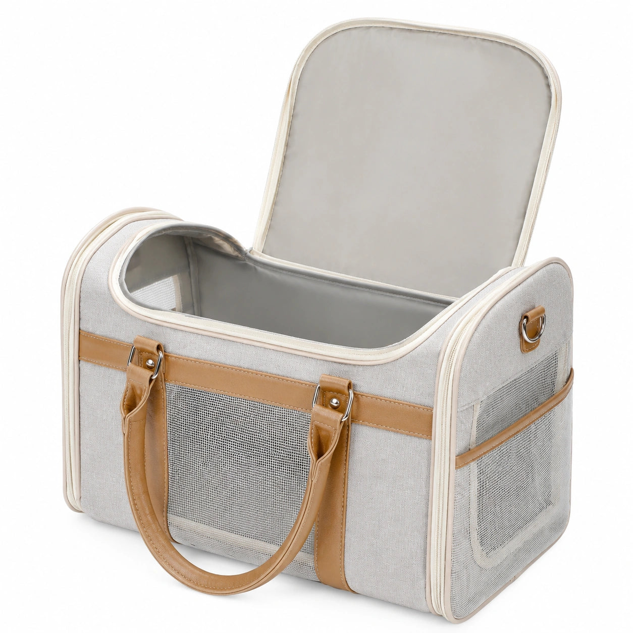 Sac de transport pour animaux 48 cm gris et beige