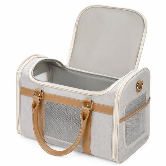 Sac de transport pour animaux 48 cm gris et beige