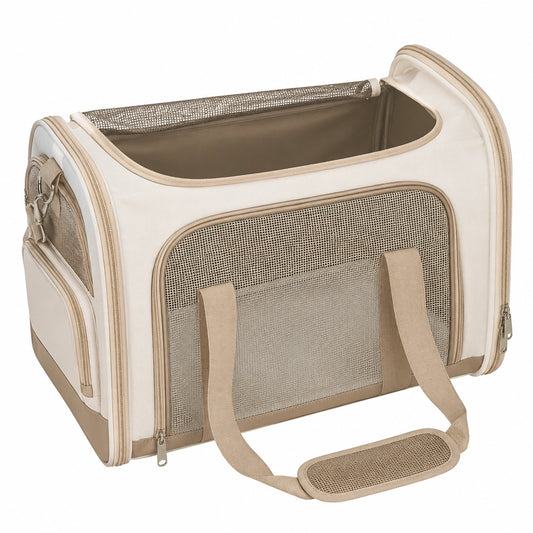 Sac de Transport pour Animaux avec Ventilation - Beige