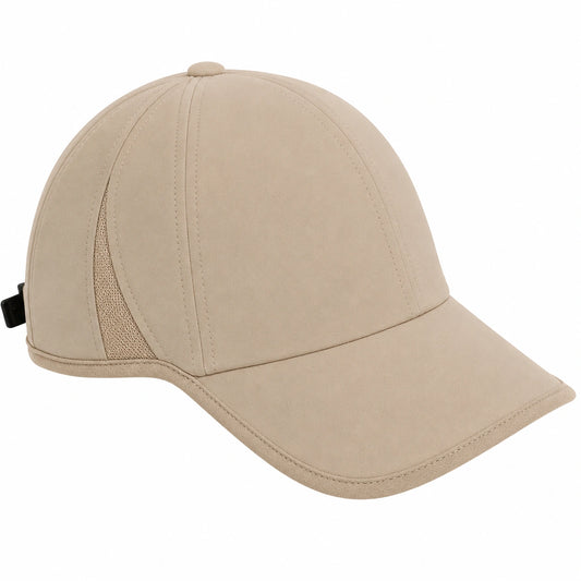 Casquette beige ajustable avec design moderne et maille