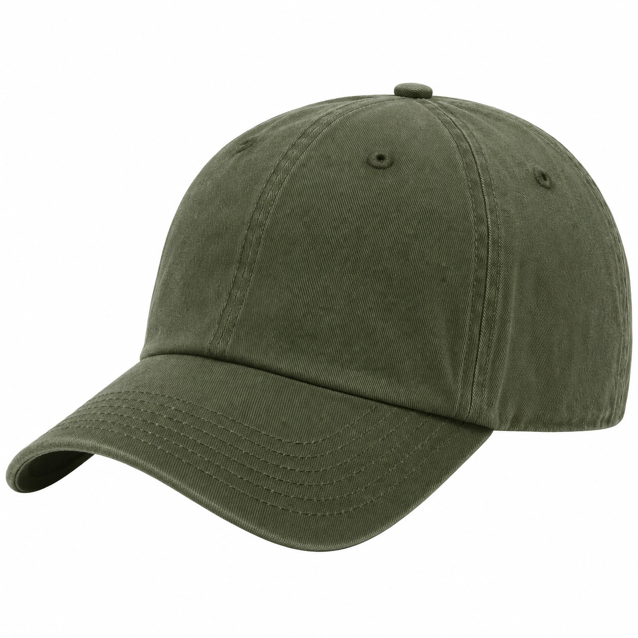 Casquette de baseball classique unisexe vert olive ajustable