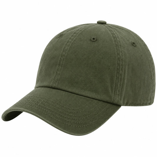 Casquette de baseball classique unisexe vert olive ajustable