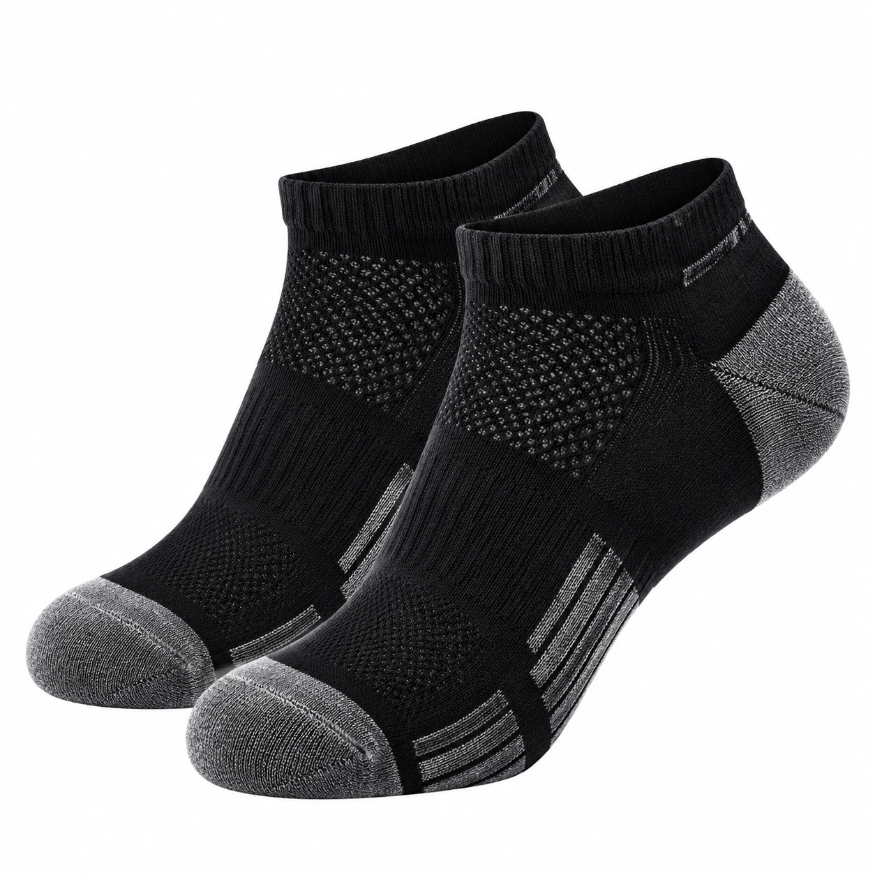 Chaussettes de sport courtes respirantes noir et gris avec absorption de l'humidité