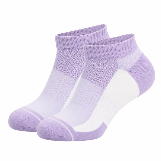 Chaussettes courtes respirantes couleur lavande et blanc