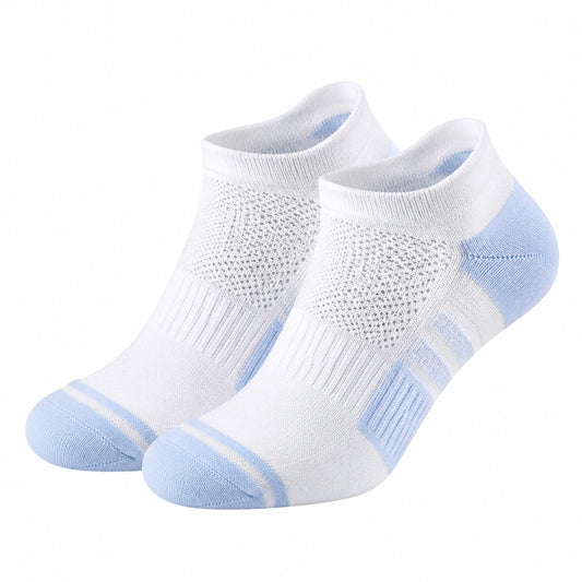 Chaussettes de sport basses blanc et bleu