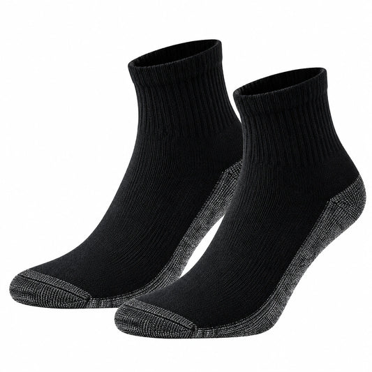 Chaussettes Noires Courtes avec Renfort et Anti-dérapant