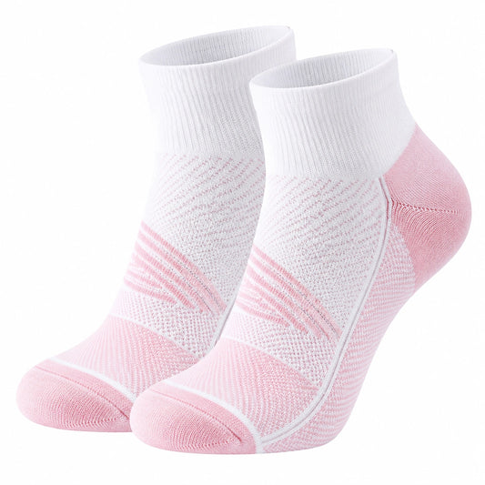 Chaussettes de sport courtes respirantes blanc et rose