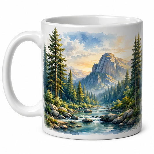 Tasse en céramique avec paysage de montagne 350ml