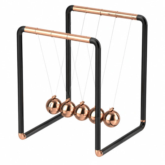 Pendule de Newton Noir et Cuivre Élégant