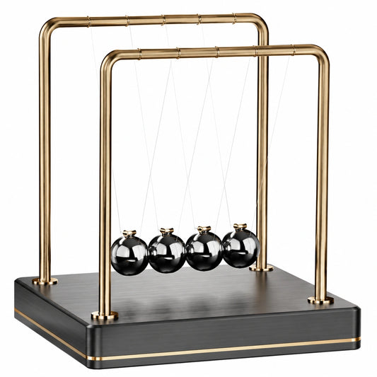Pendule de Newton doré avec base noire