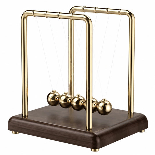 Pendule de Newton en Métal Doré pour Bureau