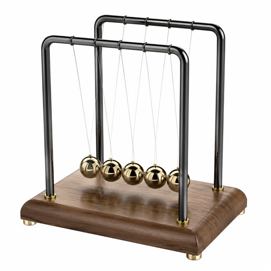 Pendule de Newton avec Boules en Métal Doré
