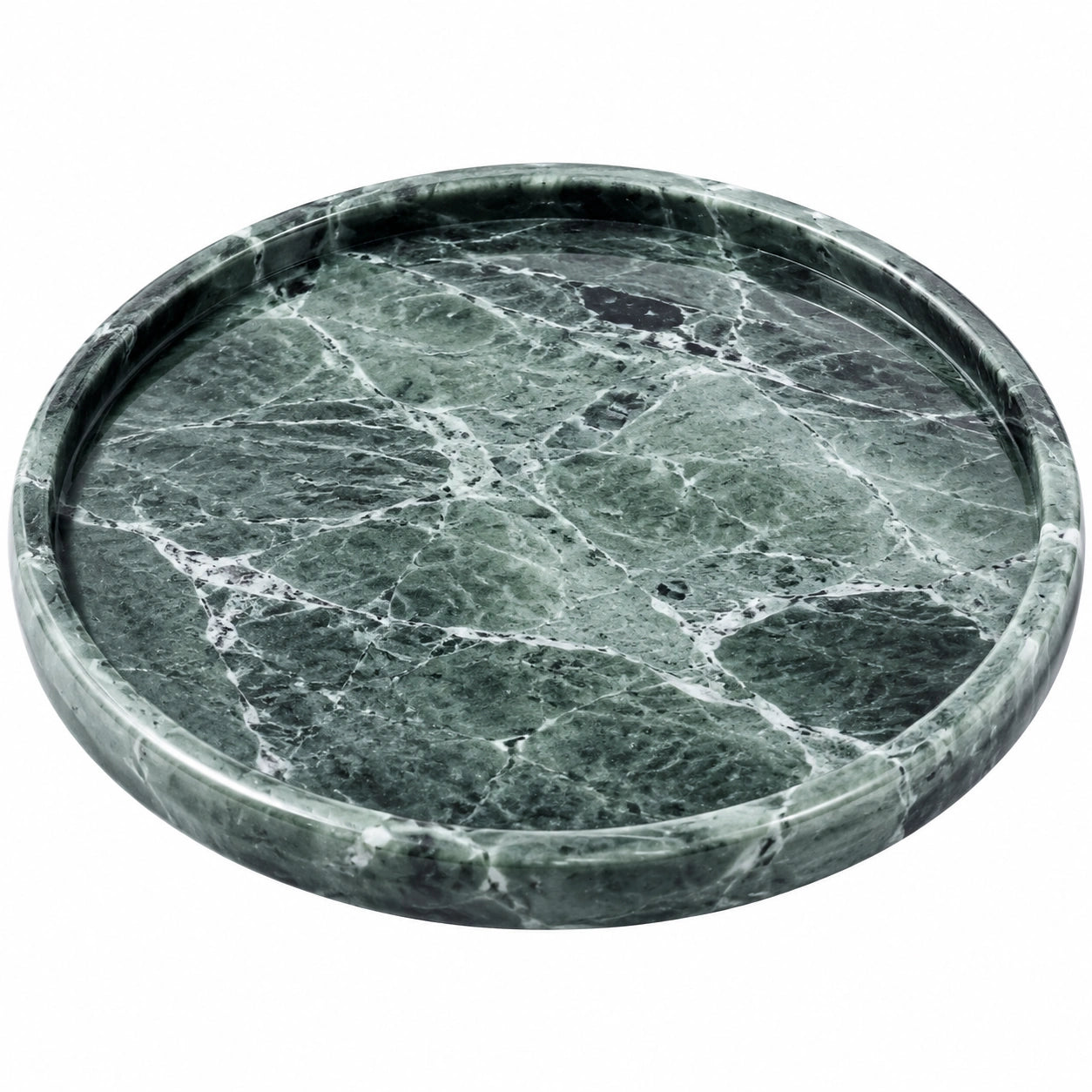 Plateau rond en marbre vert 30 cm