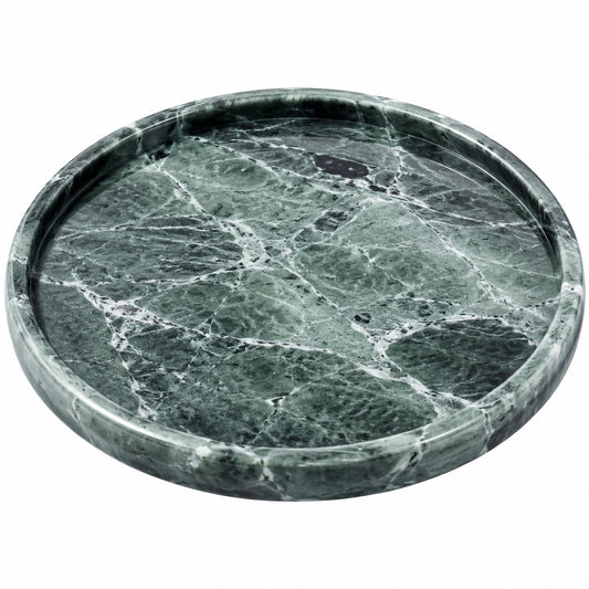 Plateau rond en marbre vert 30 cm
