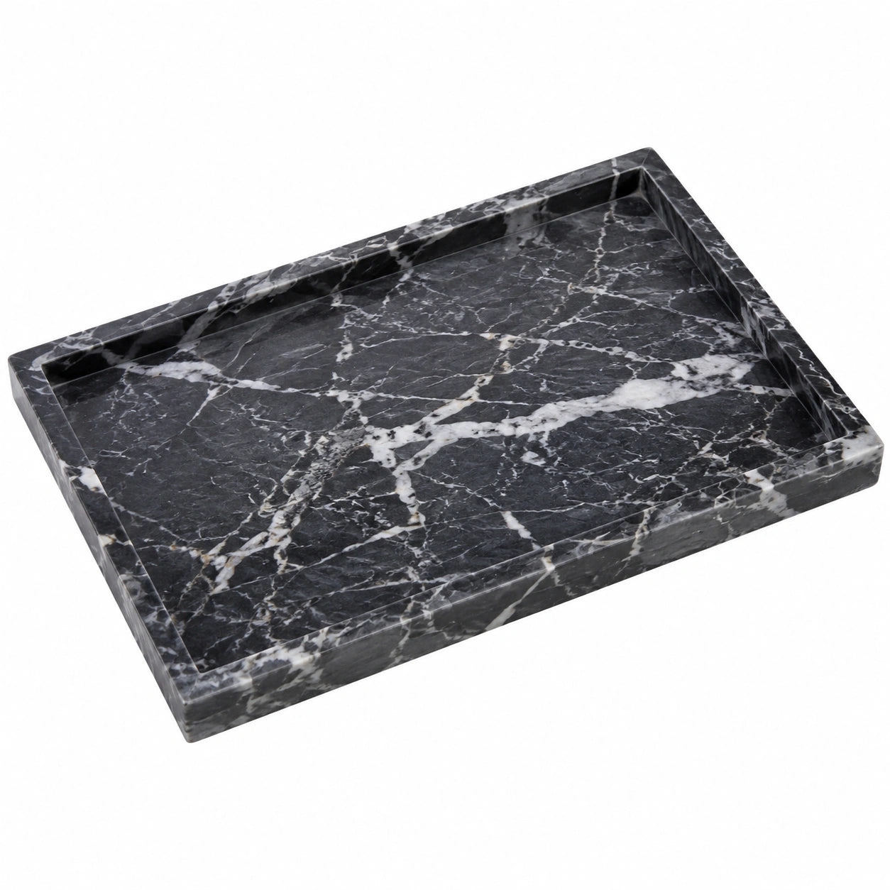 Plateau rectangulaire en marbre noir