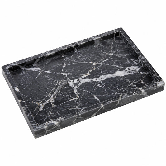 Plateau rectangulaire en marbre noir