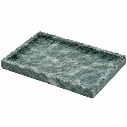 Plateau de Service Rectangulaire en Marbre Vert 30x20 cm