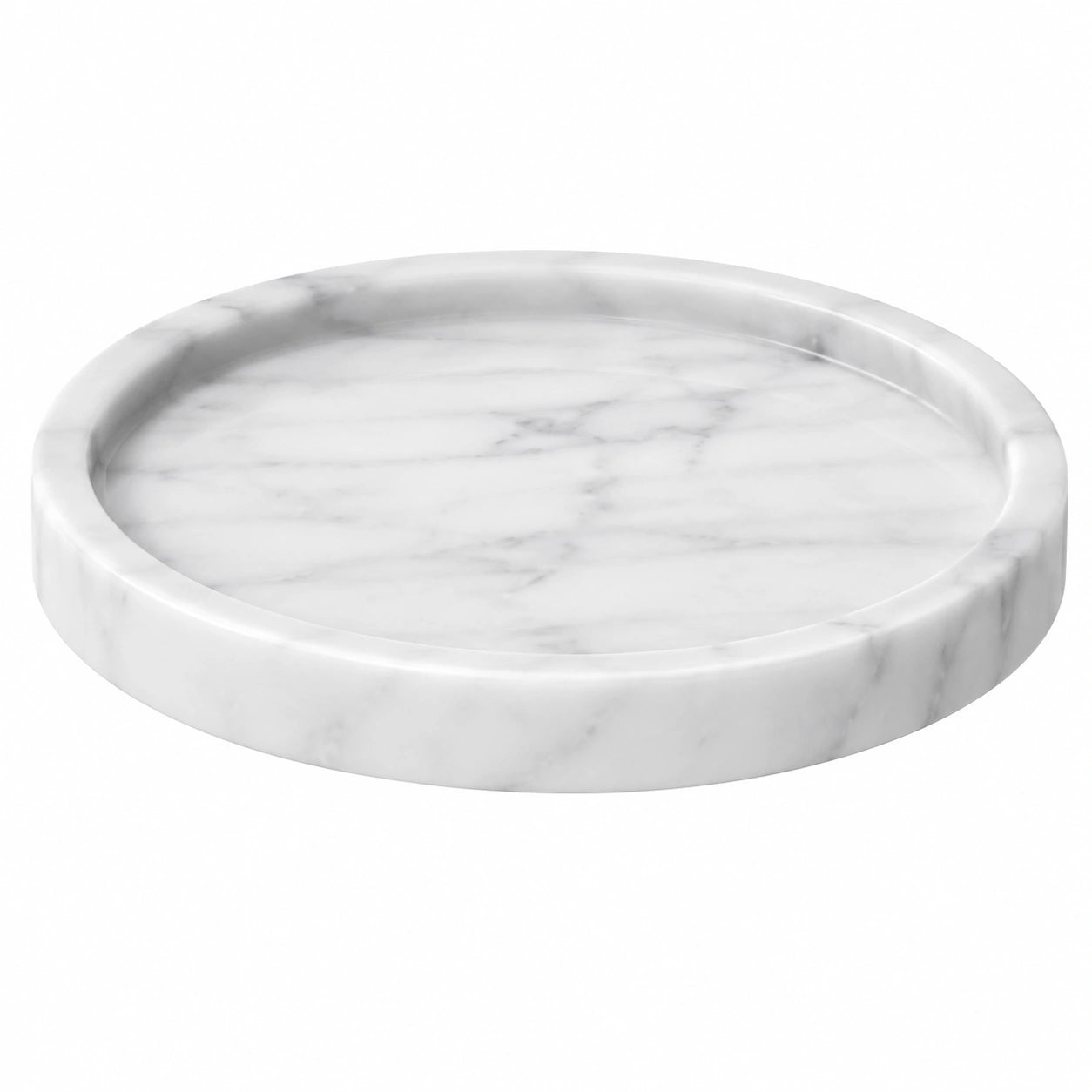 Plateau rond en marbre blanc 30 cm