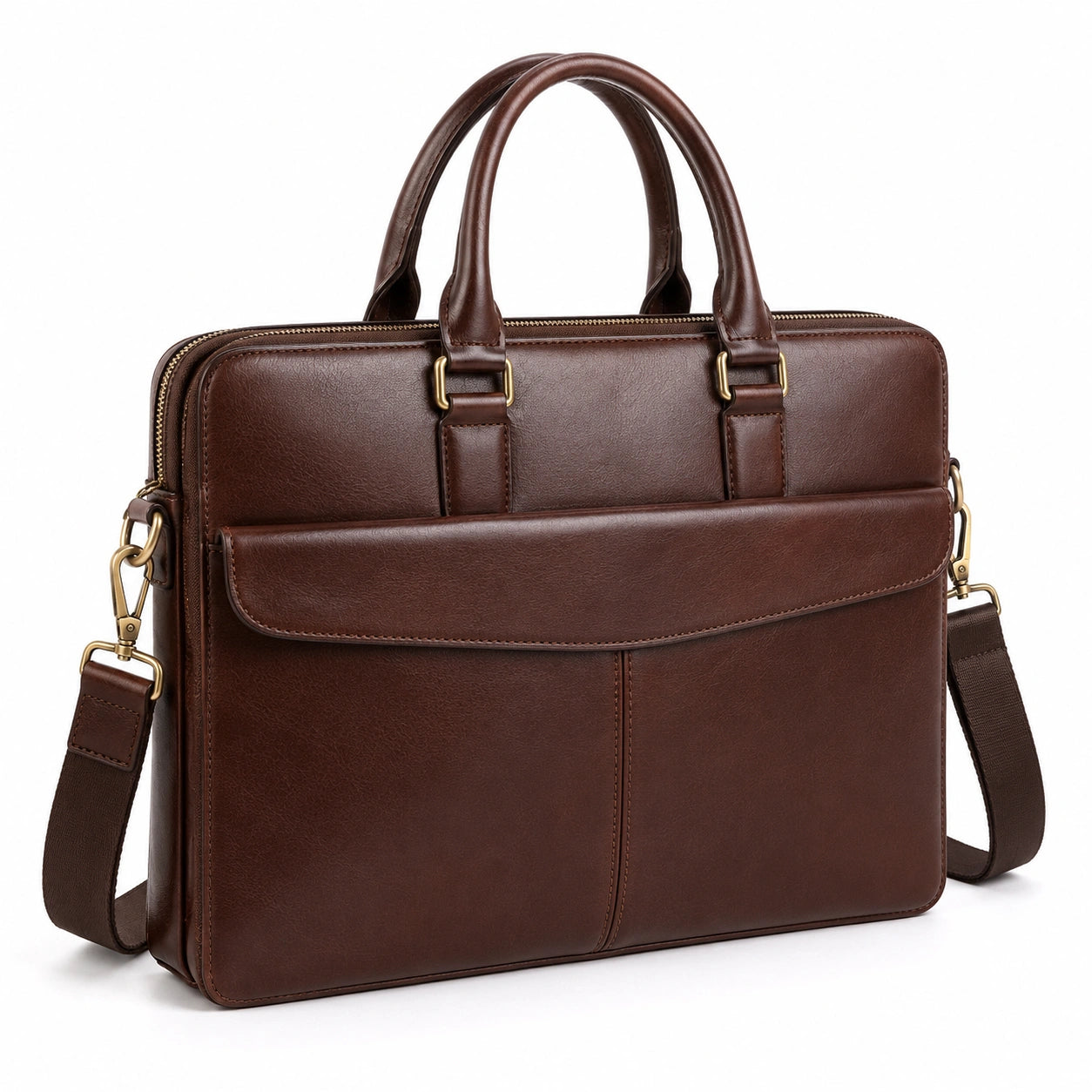 Sacoche classique pour ordinateur portable, marron