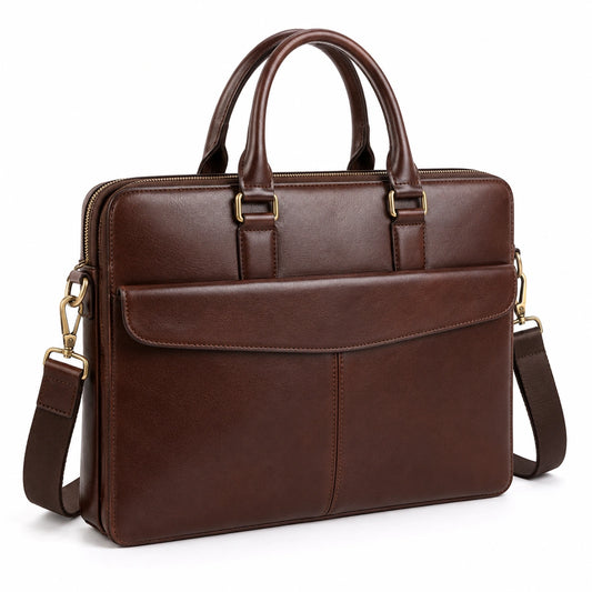 Sacoche classique pour ordinateur portable, marron