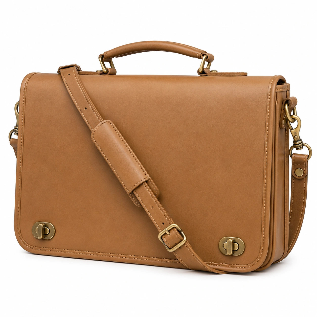 Cartable Élégant Camel avec Bandoulière Amovible