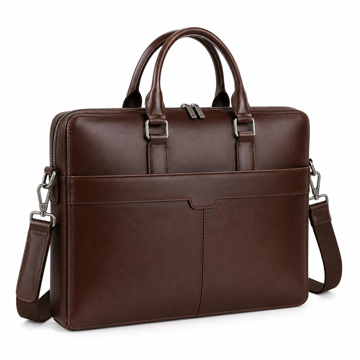 Sacoche d'ordinateur portable marron avec sangle amovible